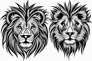3 lion Cub heads tattoo idea