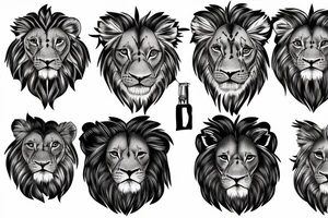 3 lion Cub heads tattoo idea