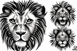 3 lion Cub heads tattoo idea