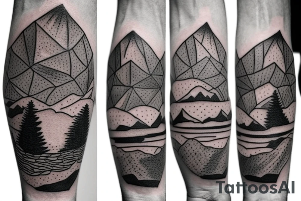 father and son hiking tattoo idea
