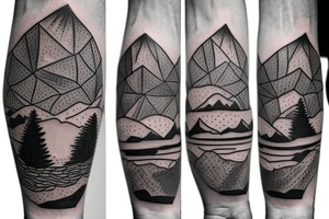 father and son hiking tattoo idea