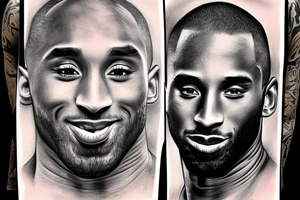 A realistic portrait of Kobe Bryant, either in color or black and gray, with his signature fade tattoo idea