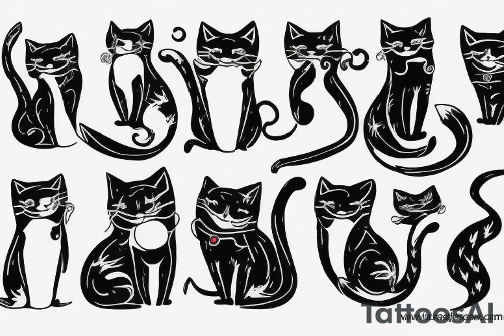 red cat smoking tattoo idea
