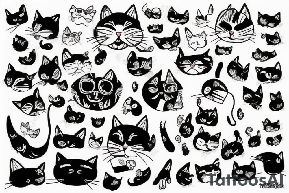 cat smoking tattoo idea
