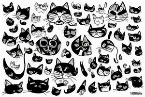 cat smoking tattoo idea