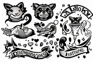 A tattoo featuring a humorous or whimsical depiction of an animal smoking a joint. tattoo idea