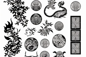 Chinese styled house tattoo idea