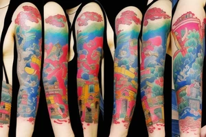 Chinese house painting tattoo idea
