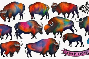Strong buffalo head tattoo idea