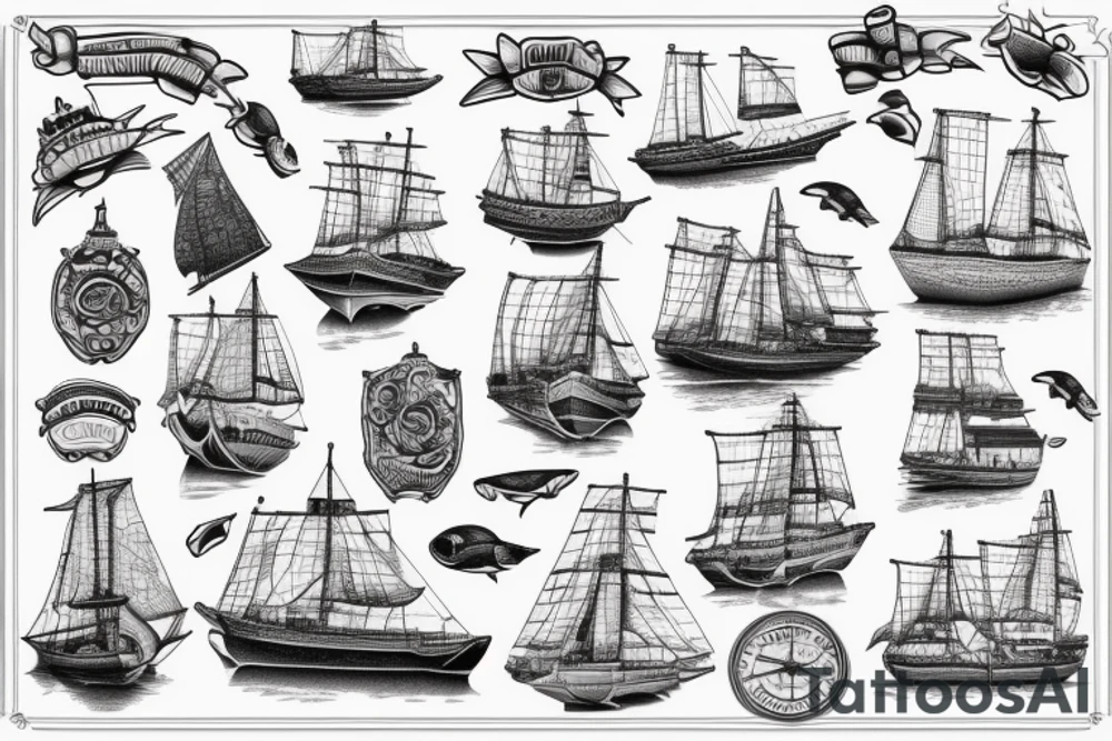Marine vessel tattoo idea