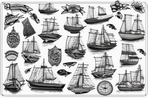 Marine vessel tattoo idea