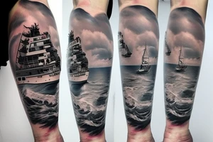 Marine vessel tattoo idea