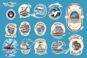 Marine vessel boat in water with an otter tattoo idea
