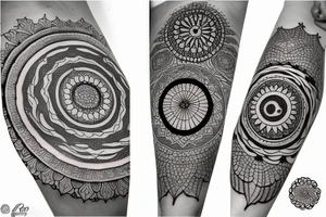 Tattoo of the moon and earth entwined in mandala tattoo idea