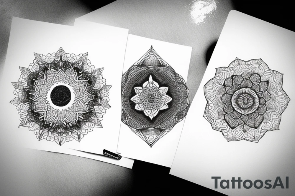 Tattoo of the moon and earth entwined in mandala tattoo idea