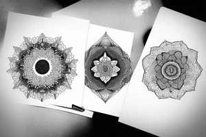 Tattoo of the moon and earth entwined in mandala tattoo idea