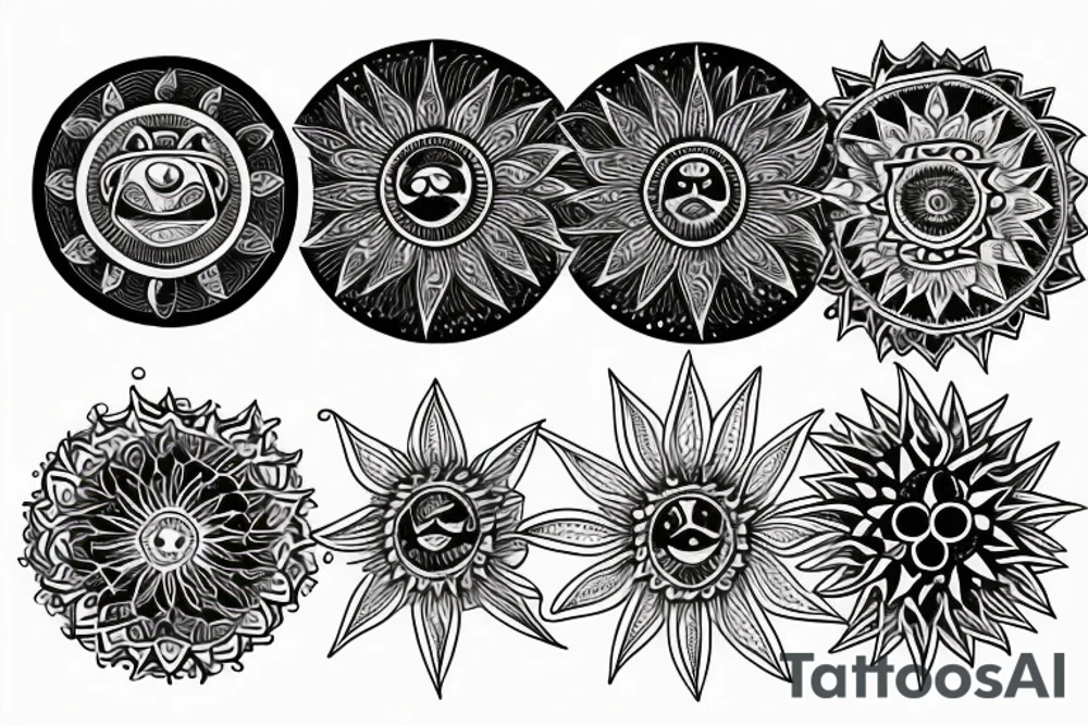 Moon, sun, earth, mandala tattoo idea