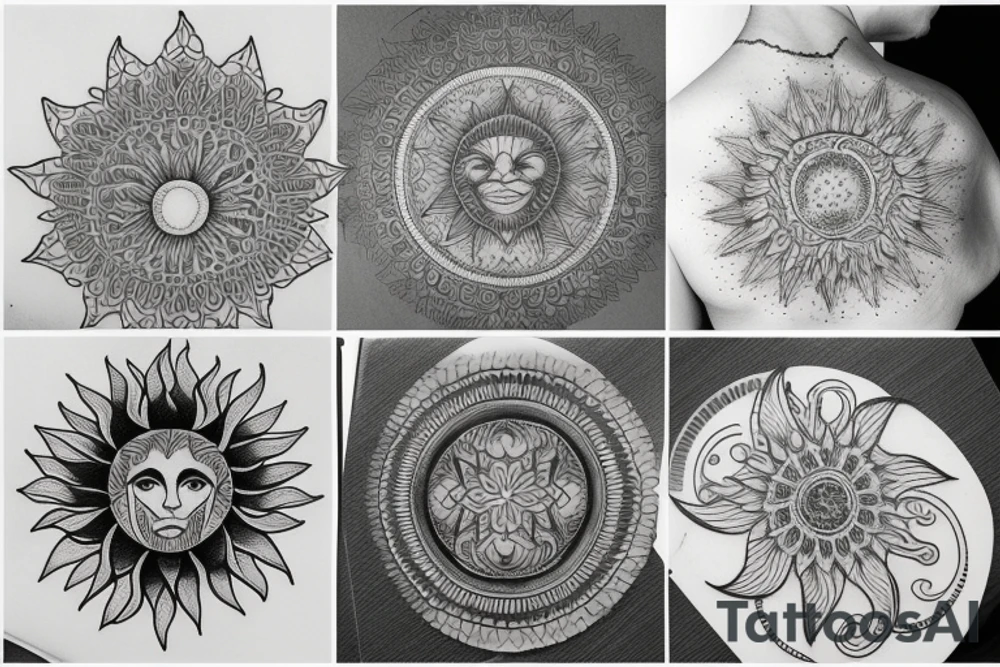 Moon, sun, earth, mandala tattoo idea