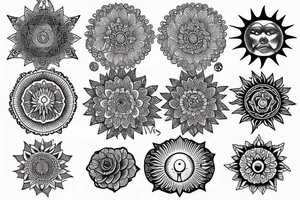 Moon, sun, earth, mandala tattoo idea