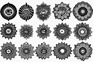 Moon, sun, earth, mandala tattoo idea
