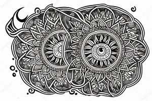 Moon, sun, earth, mandala tattoo idea