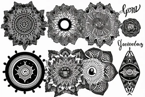 Moon, sun, earth, mandala tattoo idea