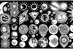 Moon, sun, earth, connection tattoo idea