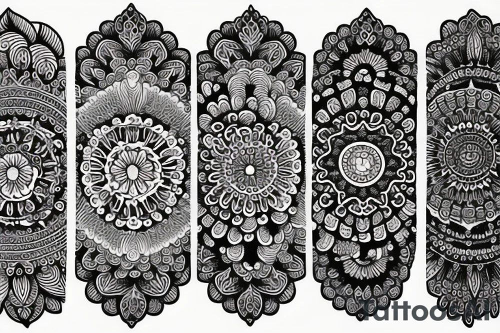 Moon and mandala tattoo idea