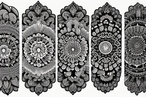 Moon and mandala tattoo idea