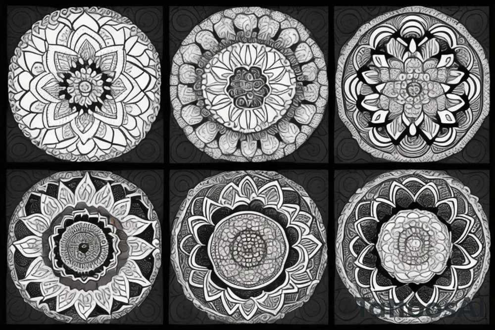 Moon and mandala tattoo idea