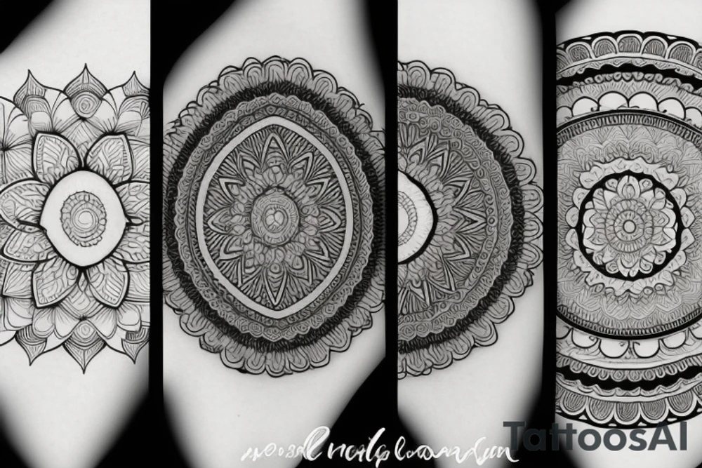 Moon and mandala tattoo idea