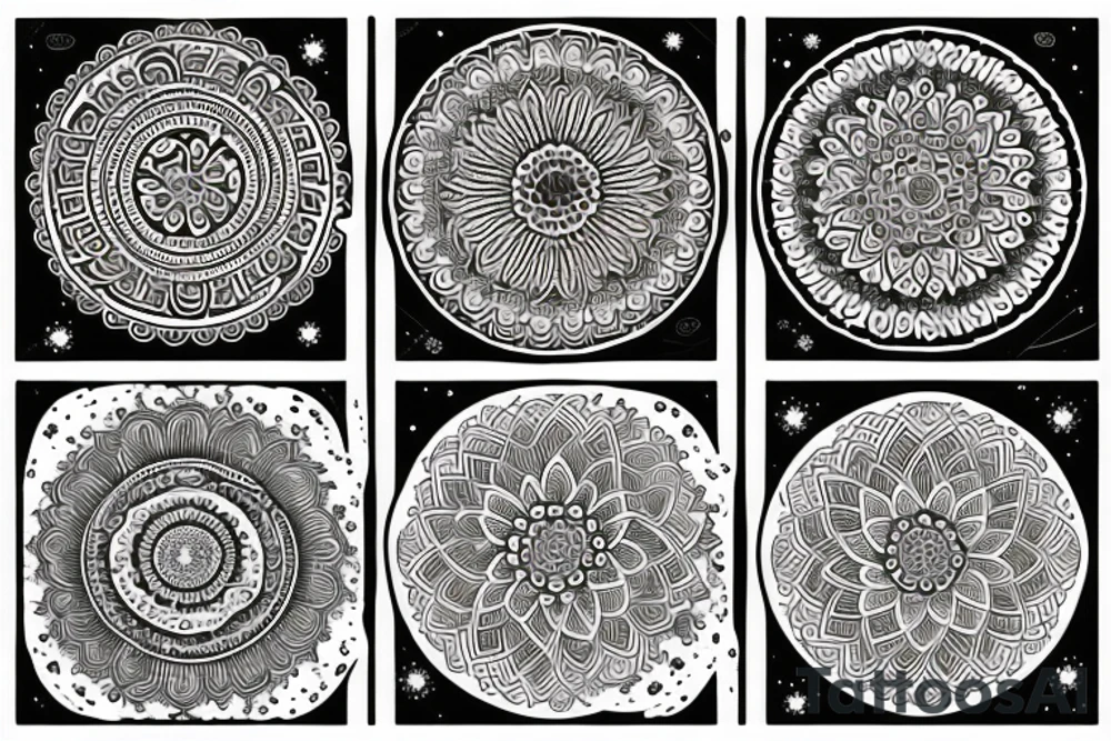 Moon and mandala tattoo idea