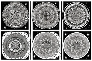 Moon and mandala tattoo idea
