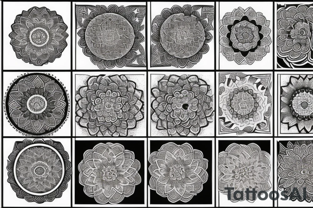 Moon and mandala tattoo idea
