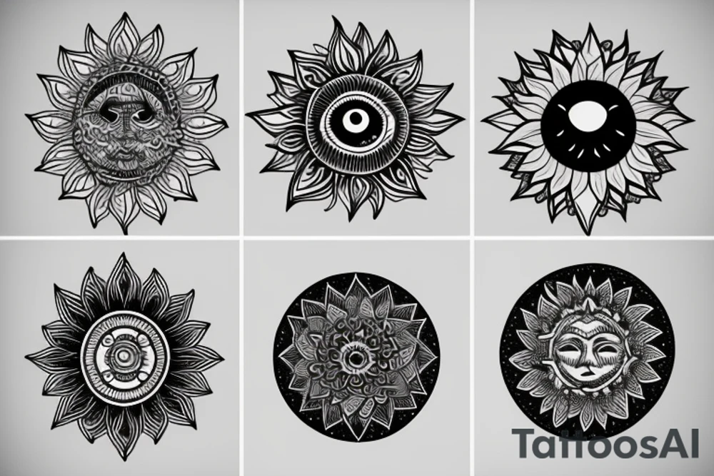 Moon and sun mandala tattoo idea