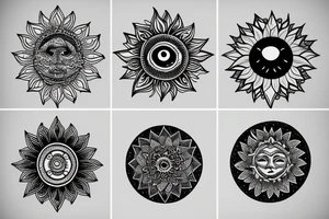 Moon and sun mandala tattoo idea