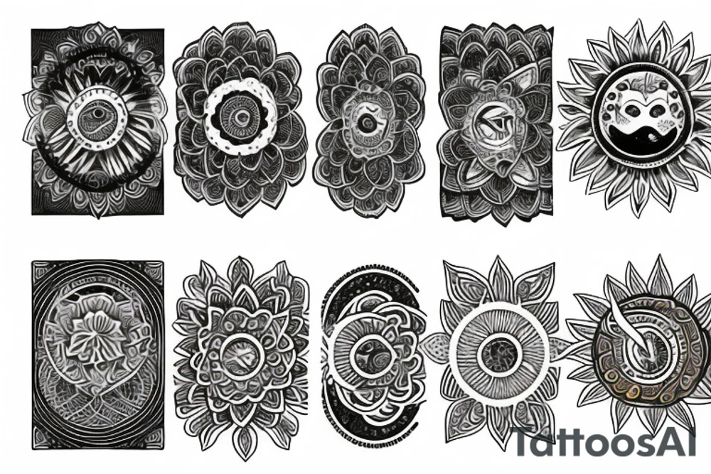 Moon and sun mandala tattoo idea