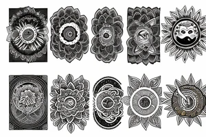 Moon and sun mandala tattoo idea