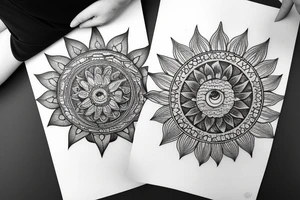 Moon and sun mandala tattoo idea