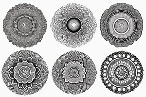 Earth, moon, waves mandala tattoo idea
