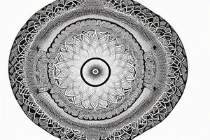 Mandala simple earth, moon, waves, star tattoo idea