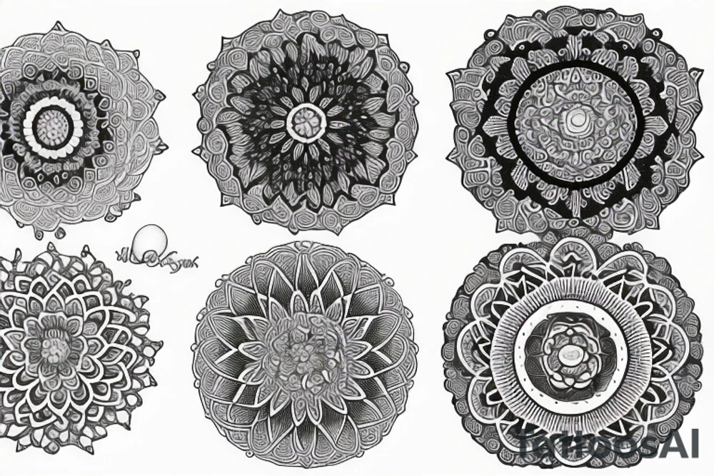 Mandala with pretty moon tattoo idea