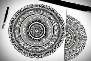 Mandala with pretty moon tattoo idea