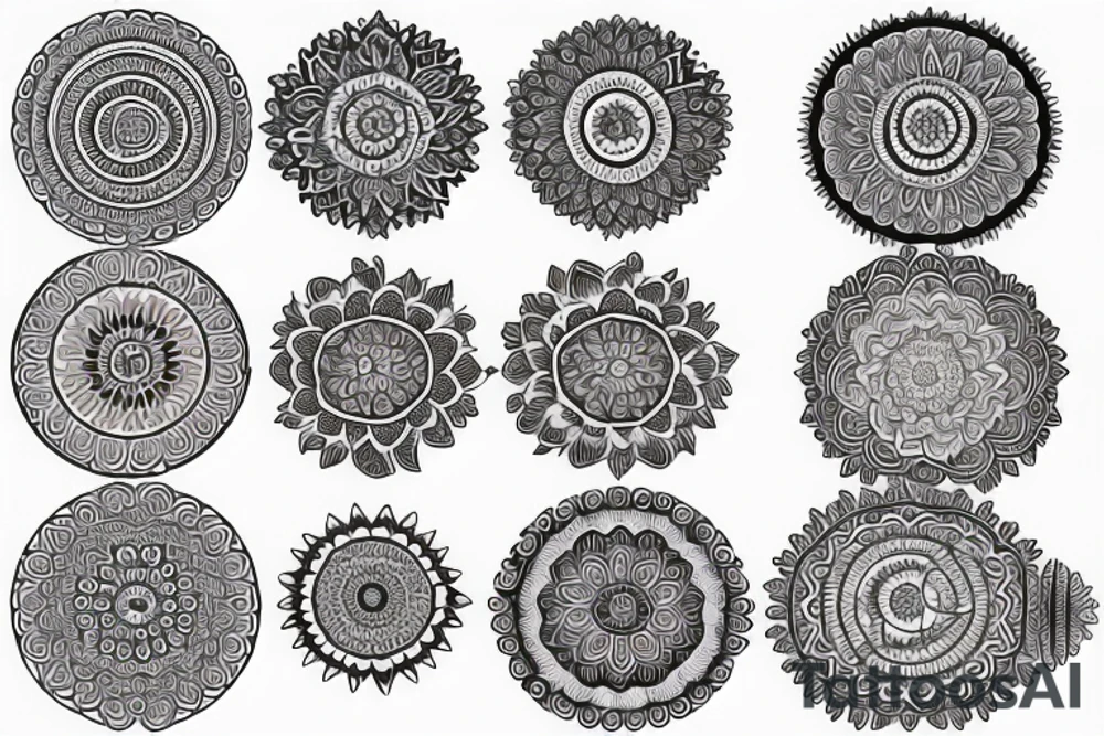 Mandala with pretty moon tattoo idea