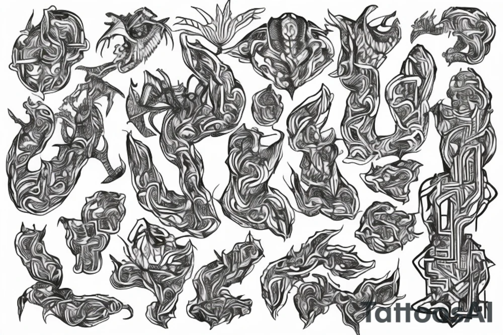 biological maze tattoo idea