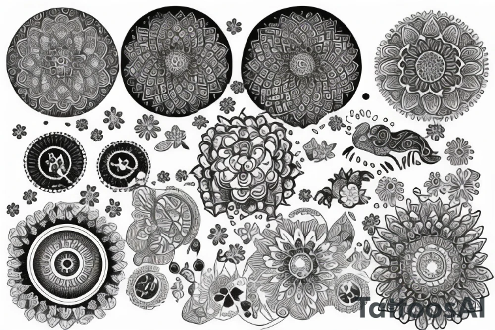 Mandala with pretty moon tattoo idea