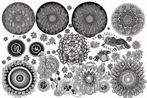 Mandala with pretty moon tattoo idea