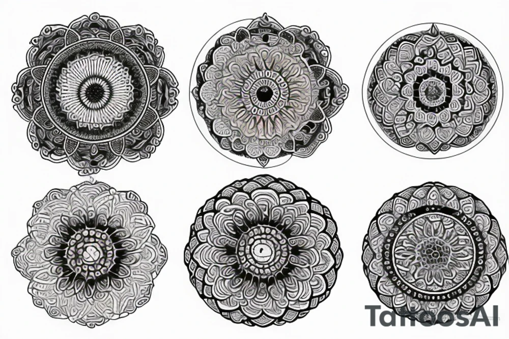 Mandala with pretty moon tattoo idea