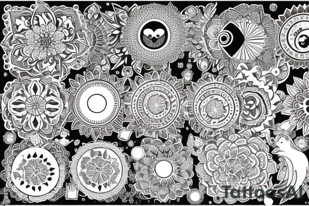 Mandala with pretty moon tattoo idea