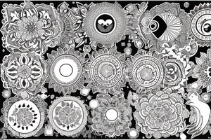 Mandala with pretty moon tattoo idea